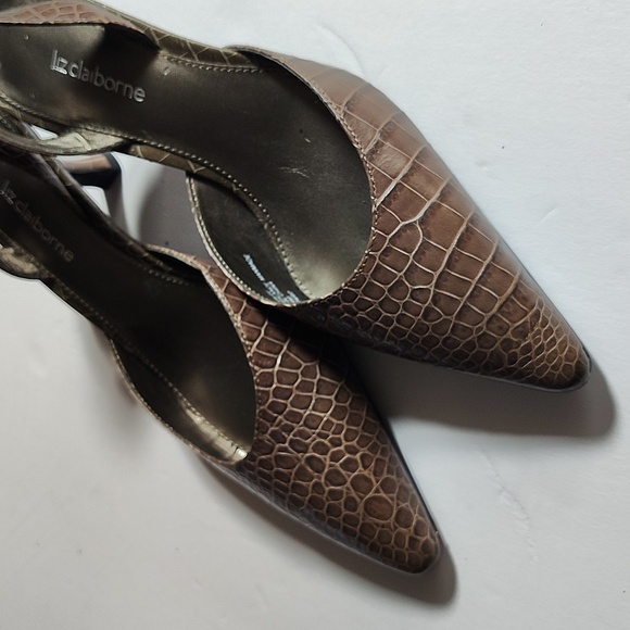 Liz Claiborne Brown Faux Snakeskin Vintage Heels Size 8 - Picture 9 of 9